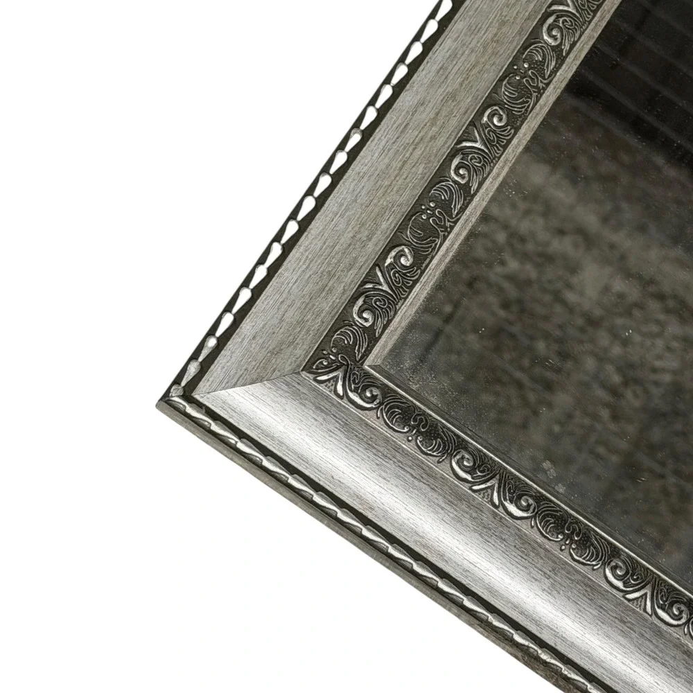 Unbranded‎ Ornate Silver Rectangular Wall Mirror Scroll Frame Accent Home Decor